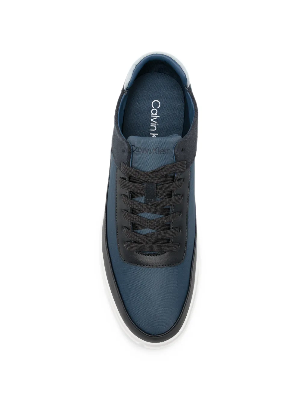 Calvin Klein logo-print panelled sneakers Blauw