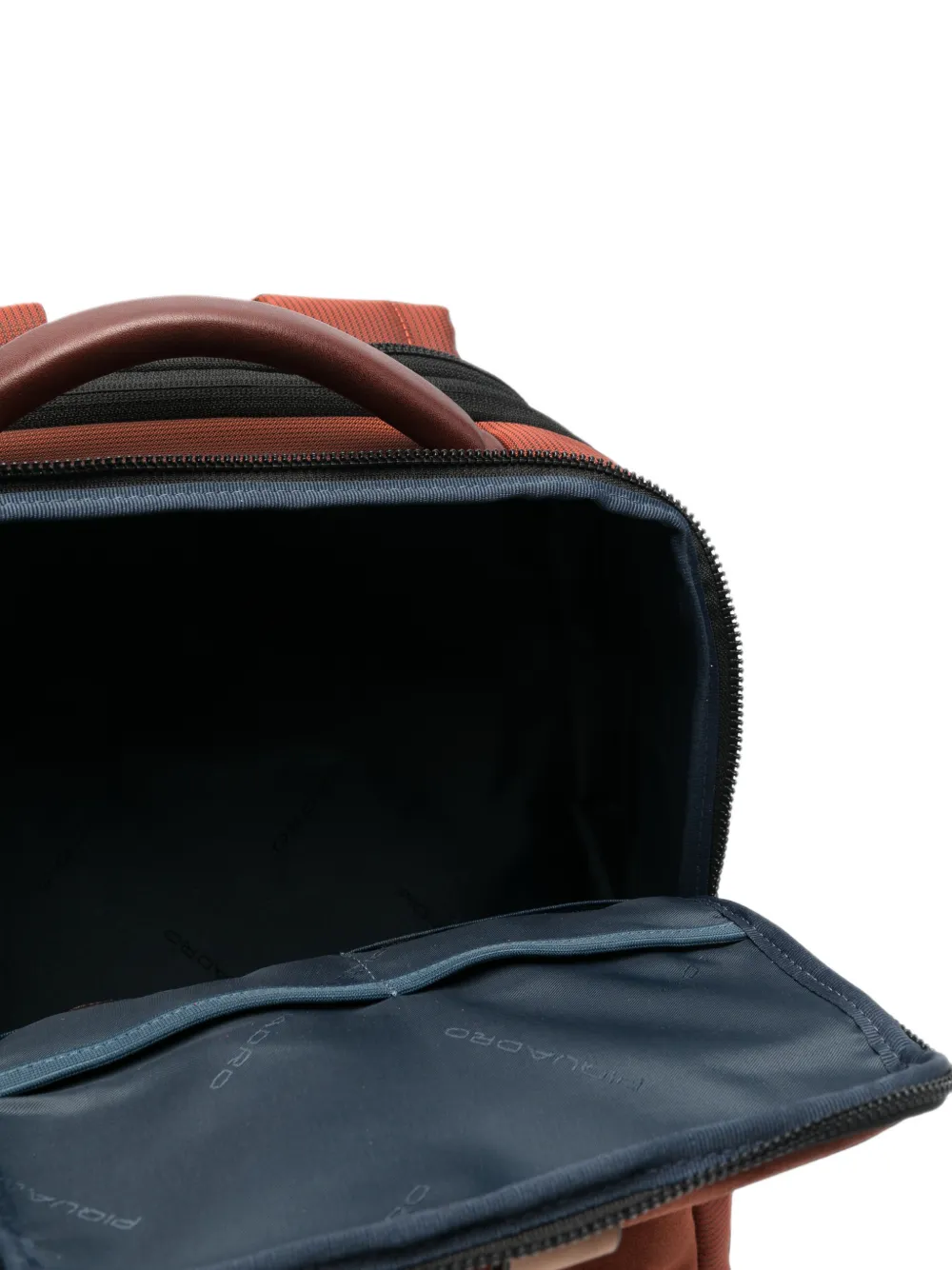 PIQUADRO suede-panelled logo-plaque backpack Bruin