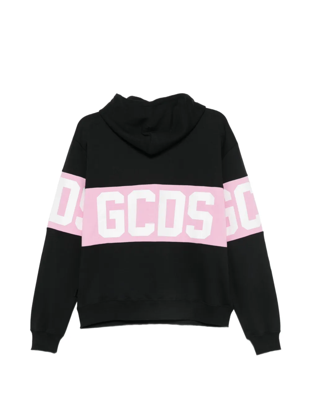 GCDS logo-print drawstring hoodie Zwart