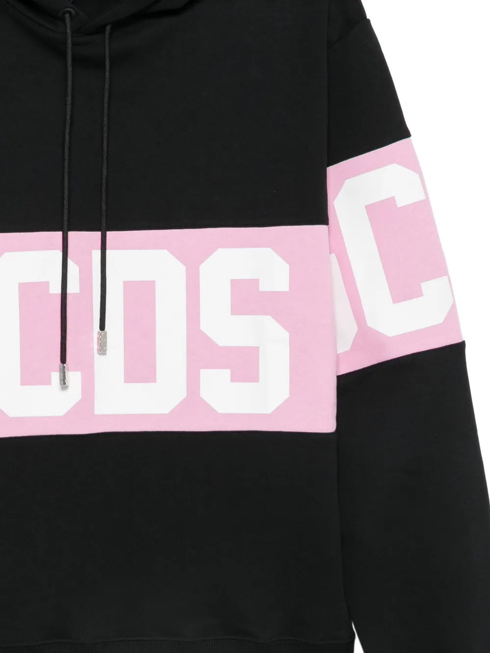 GCDS logo-print drawstring hoodie Zwart