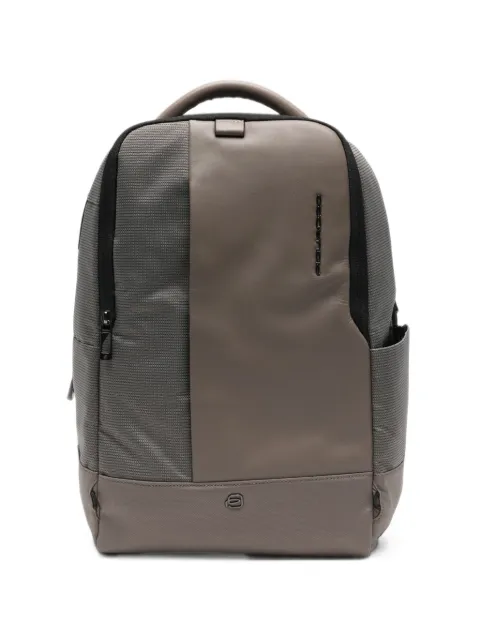 PIQUADRO panelled logo-plaque backpack