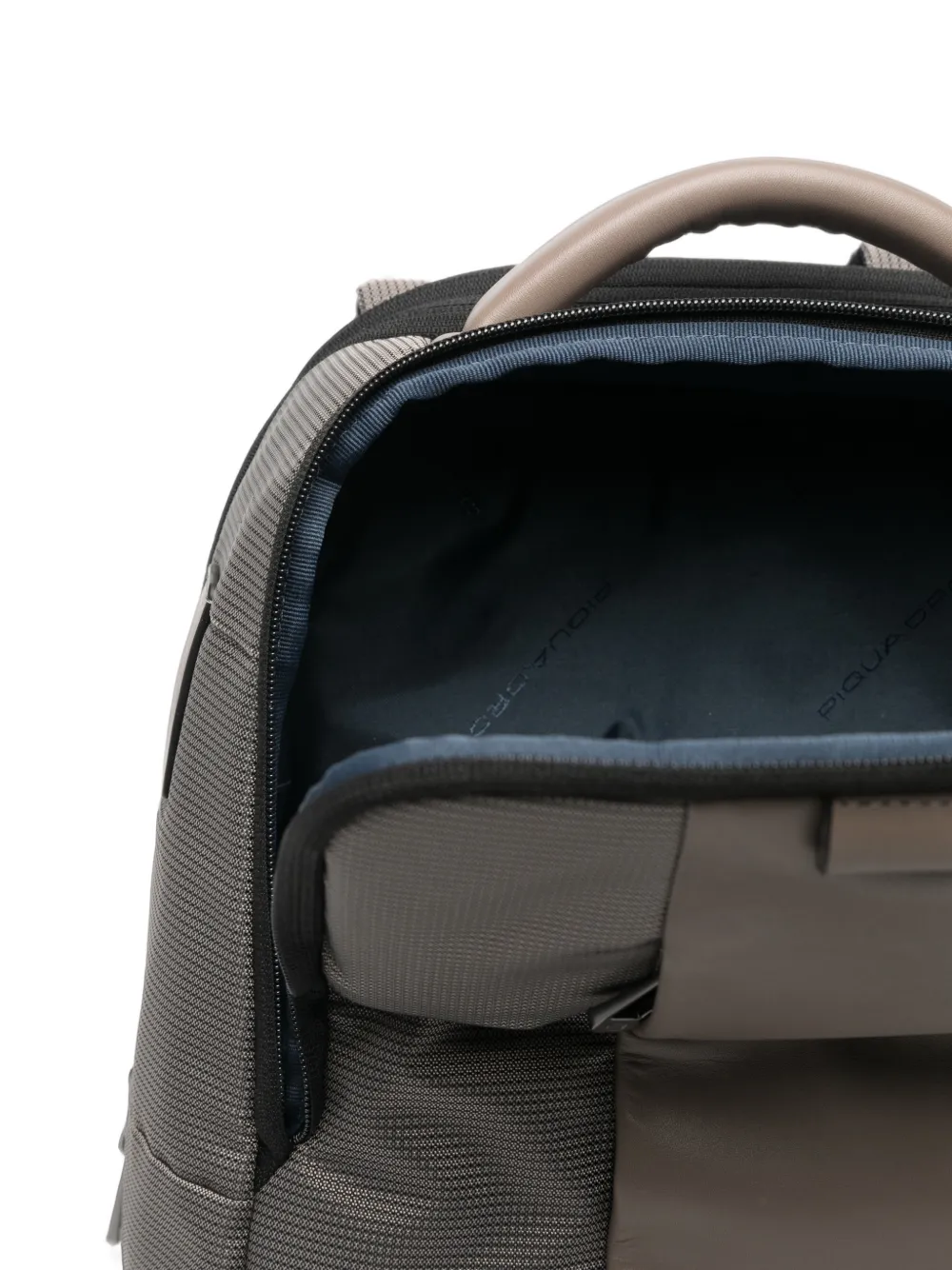 PIQUADRO panelled logo-plaque backpack Grijs