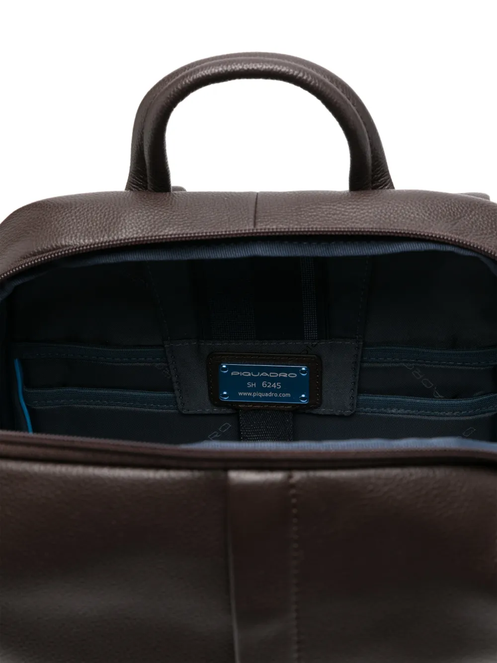 PIQUADRO Russel grained-leather backpack Bruin