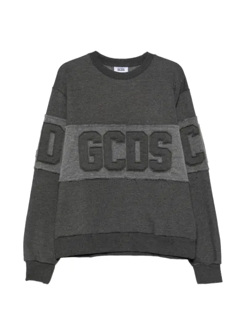 GCDS logo-patch raw-edge sweatshirt