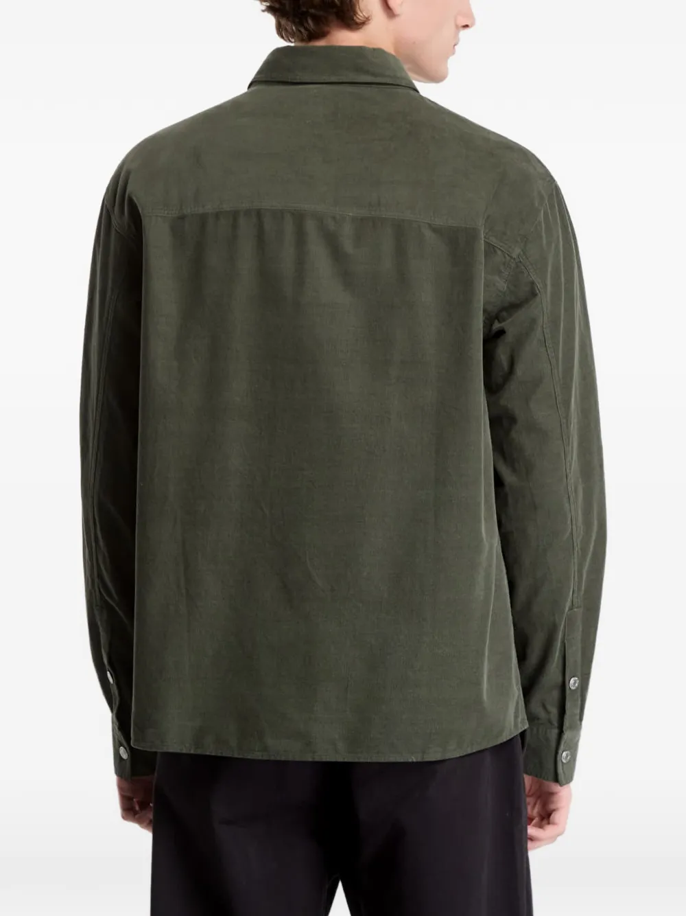 Karl Lagerfeld Jeans Ribfluwelen overhemd met geborduurd logo Groen