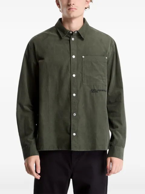 Karl Lagerfeld Jeans chemise en velours côtelé à logo brodé