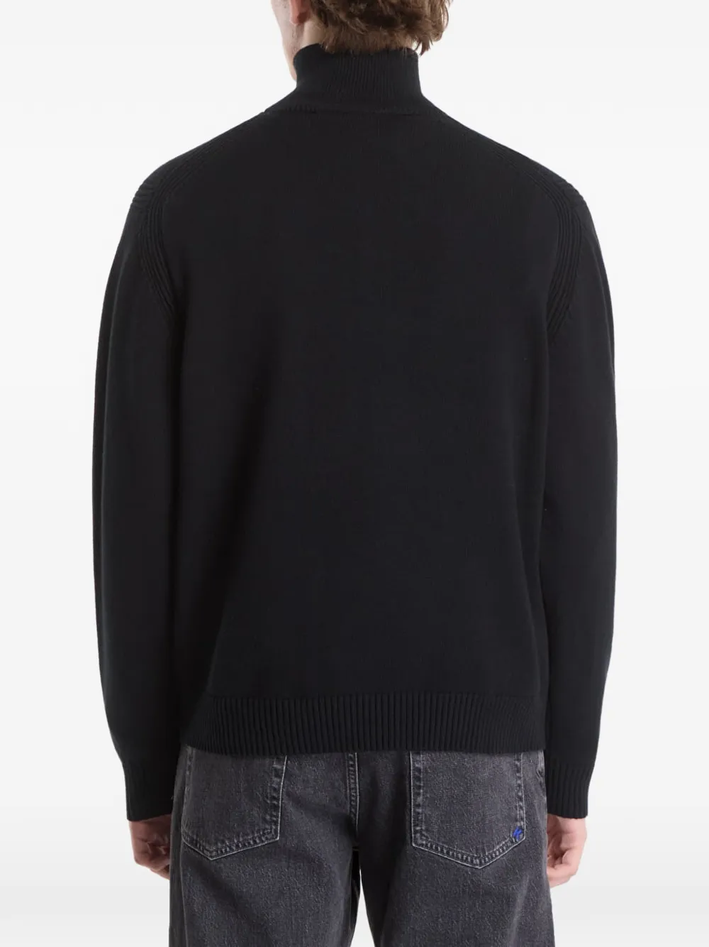 Karl Lagerfeld Jeans Trui met logopatch en rits Zwart