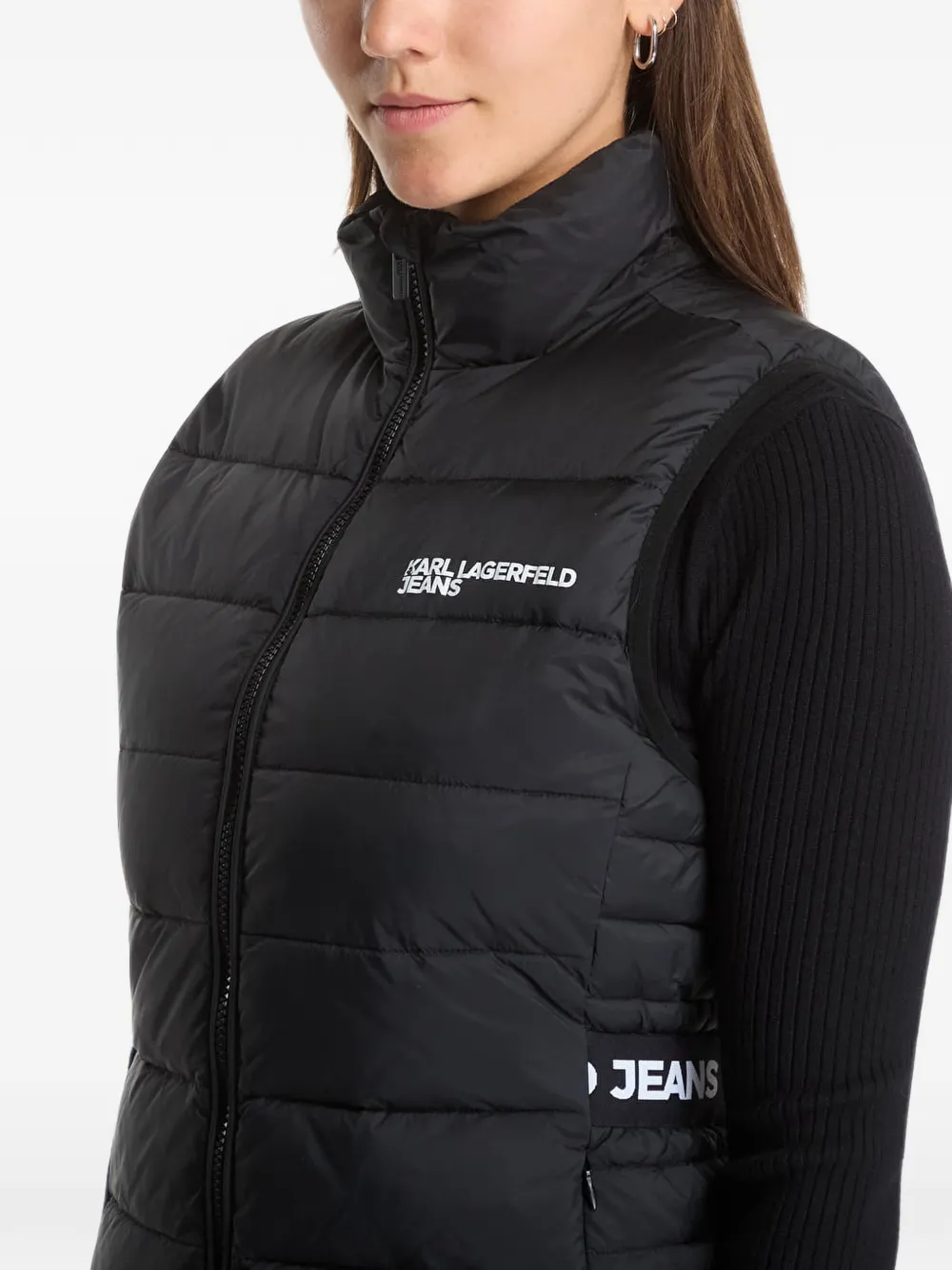 Karl Lagerfeld Jeans Bodywarmer met logoprint Zwart