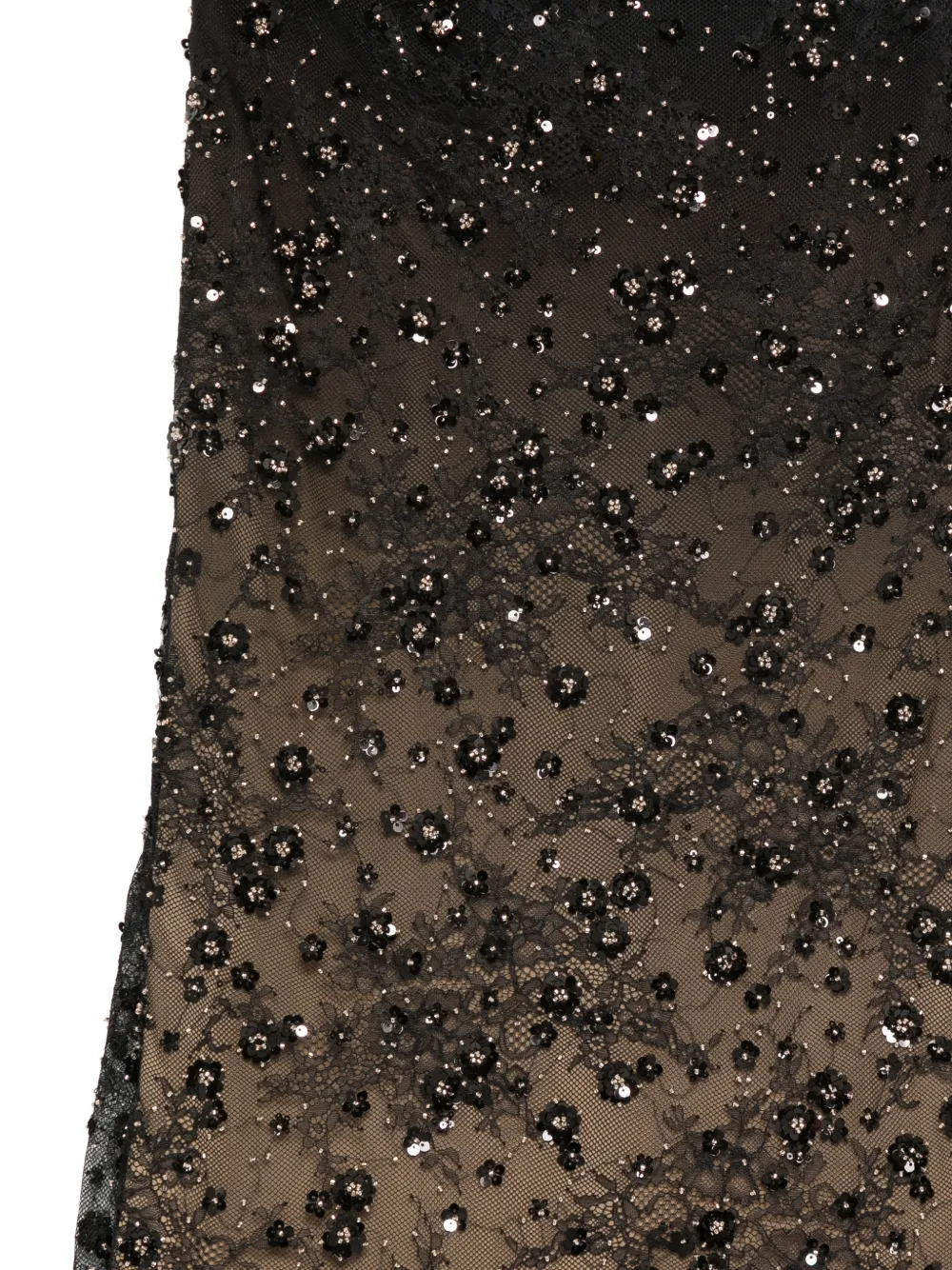 Elie Saab Midi-rok met pailletten en kanten laag Zwart