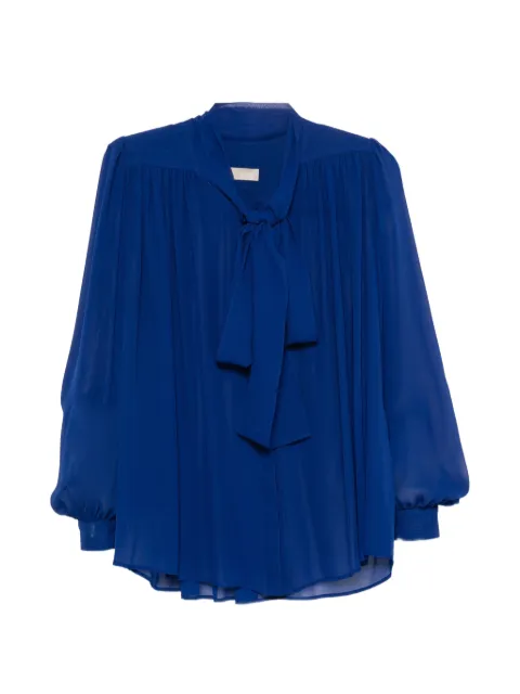 Elie Saab pussy-bow pleated blouse
