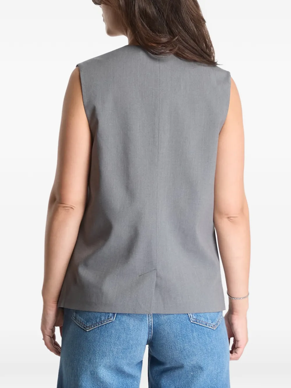 SAMSOE Satova gilet met knoopsluiting Grijs
