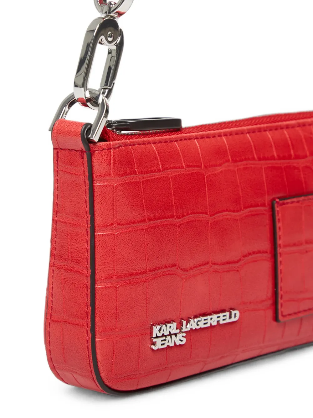 Karl Lagerfeld Jeans Schoudertas met krokodillen-reliëf Rood