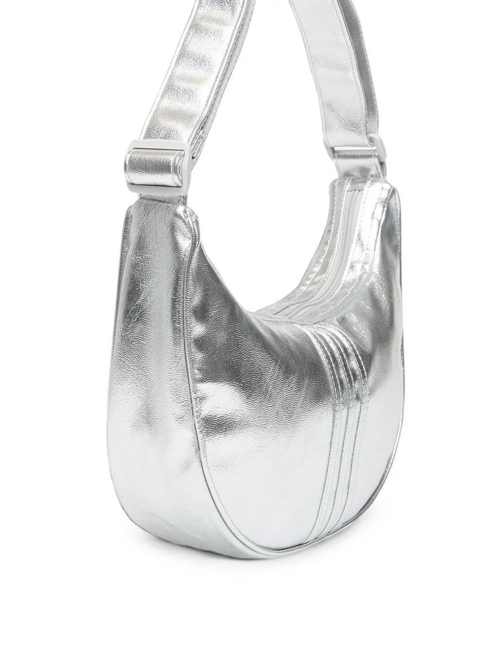adidas Adicolor metallic-effect shoulder bag Zilver