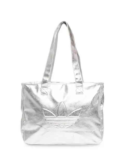 adidas metallic-effect logo-embossed tote bag