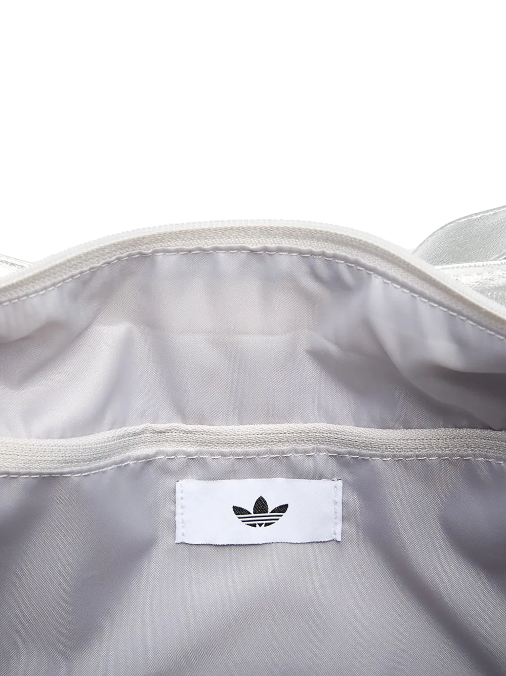 adidas metallic-effect logo-embossed tote bag Zilver