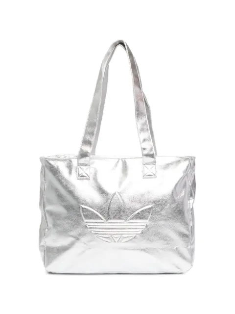 adidas metallic-effect logo-embossed tote bag