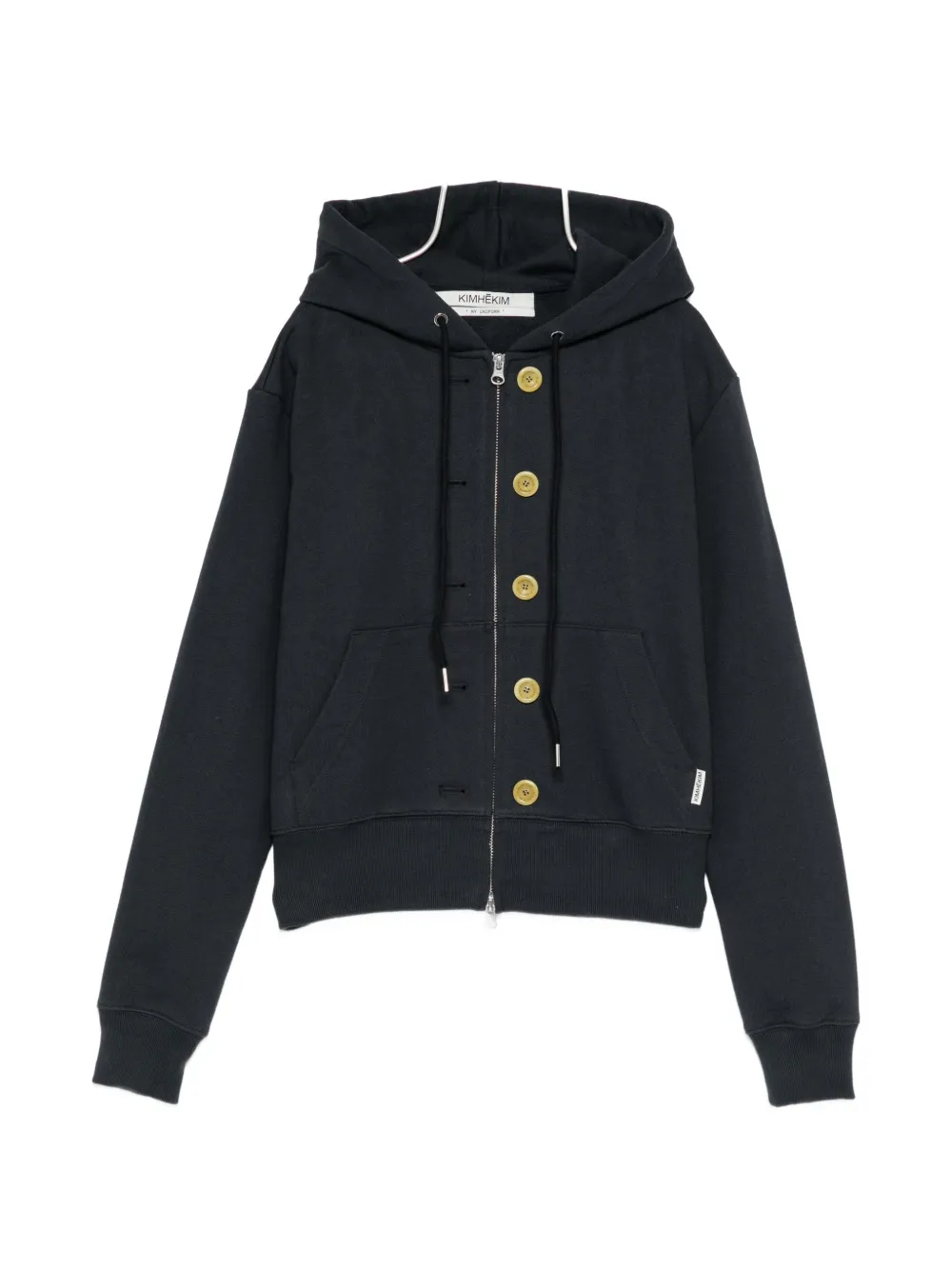 Kimhekim Ash-button zip-up hoodie - Nero