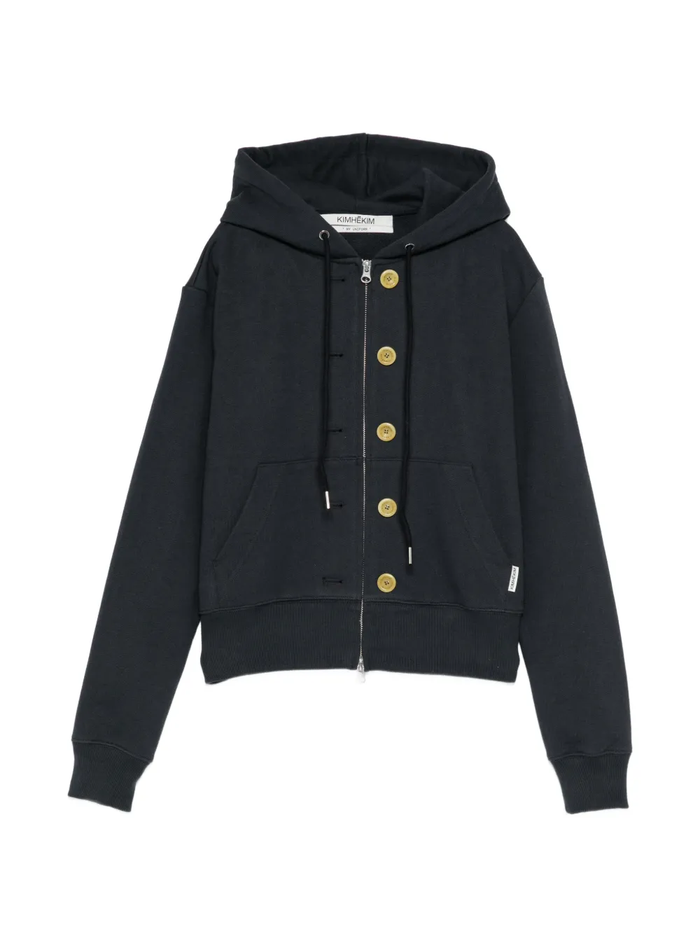 Kimhekim Ash-button zip-up hoodie