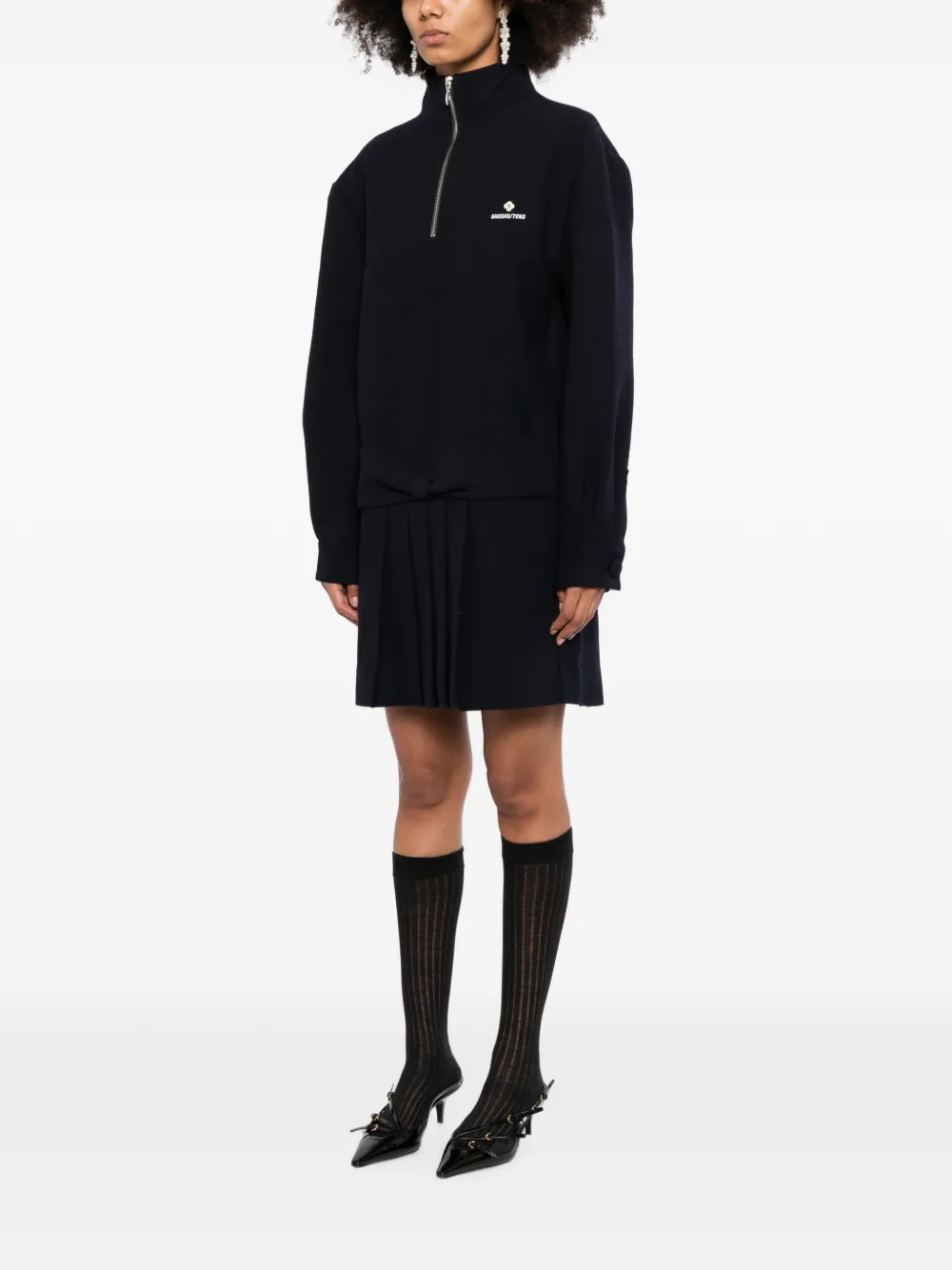 SHUSHU TONG Jurk met strikdetail Zwart