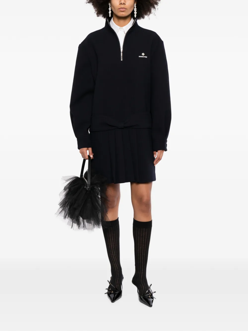 SHUSHU TONG Jurk met strikdetail Zwart