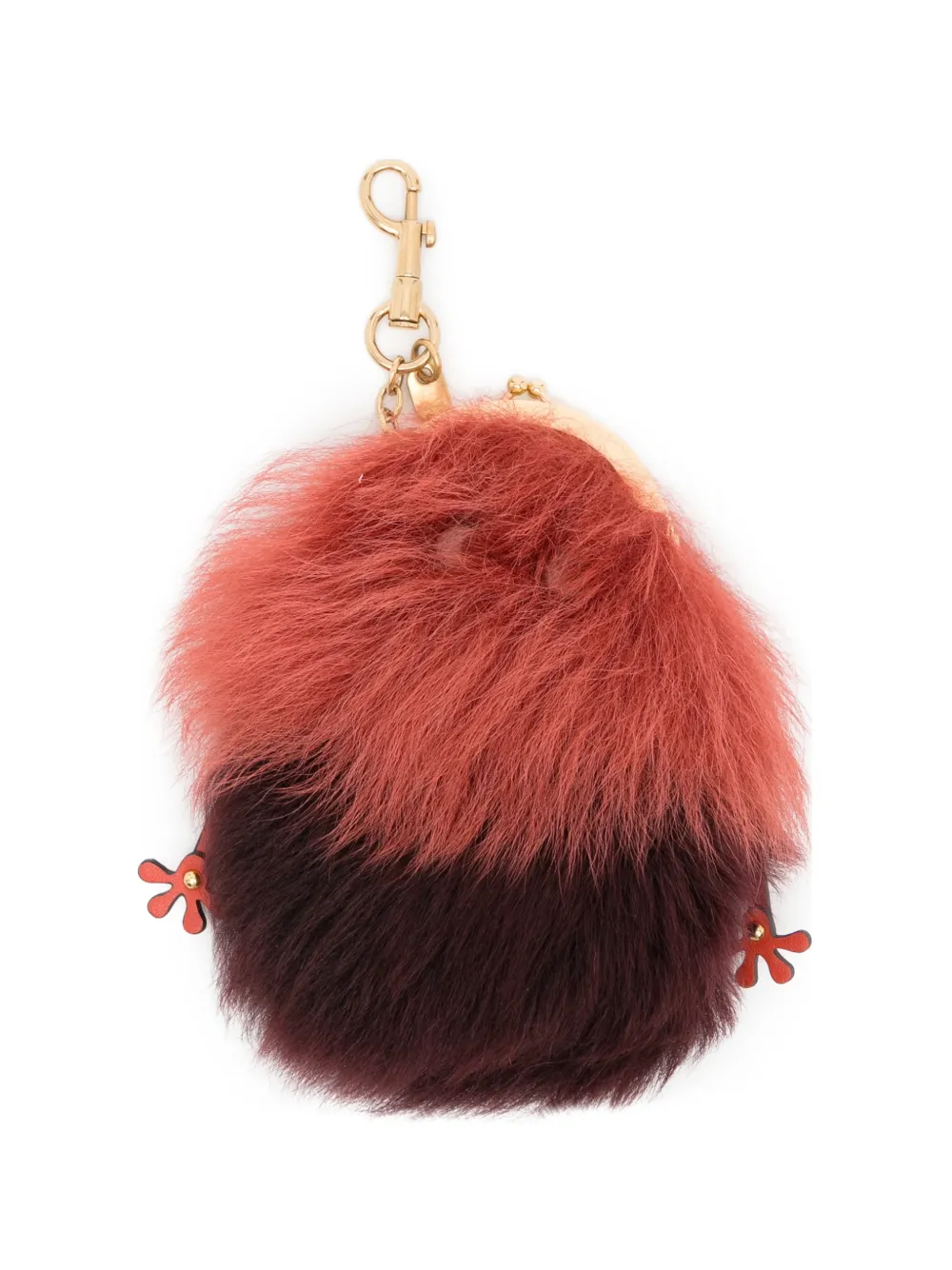 Anya Hindmarch Portamonete Space Creature in shearling - Rosso