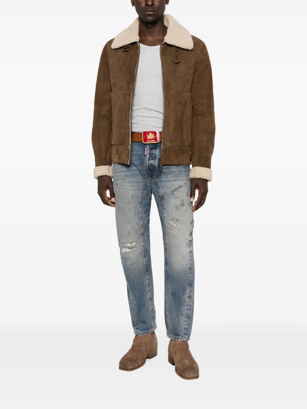 DSQUARED2 Jeans met gerafeld effect en vlakken Blauw