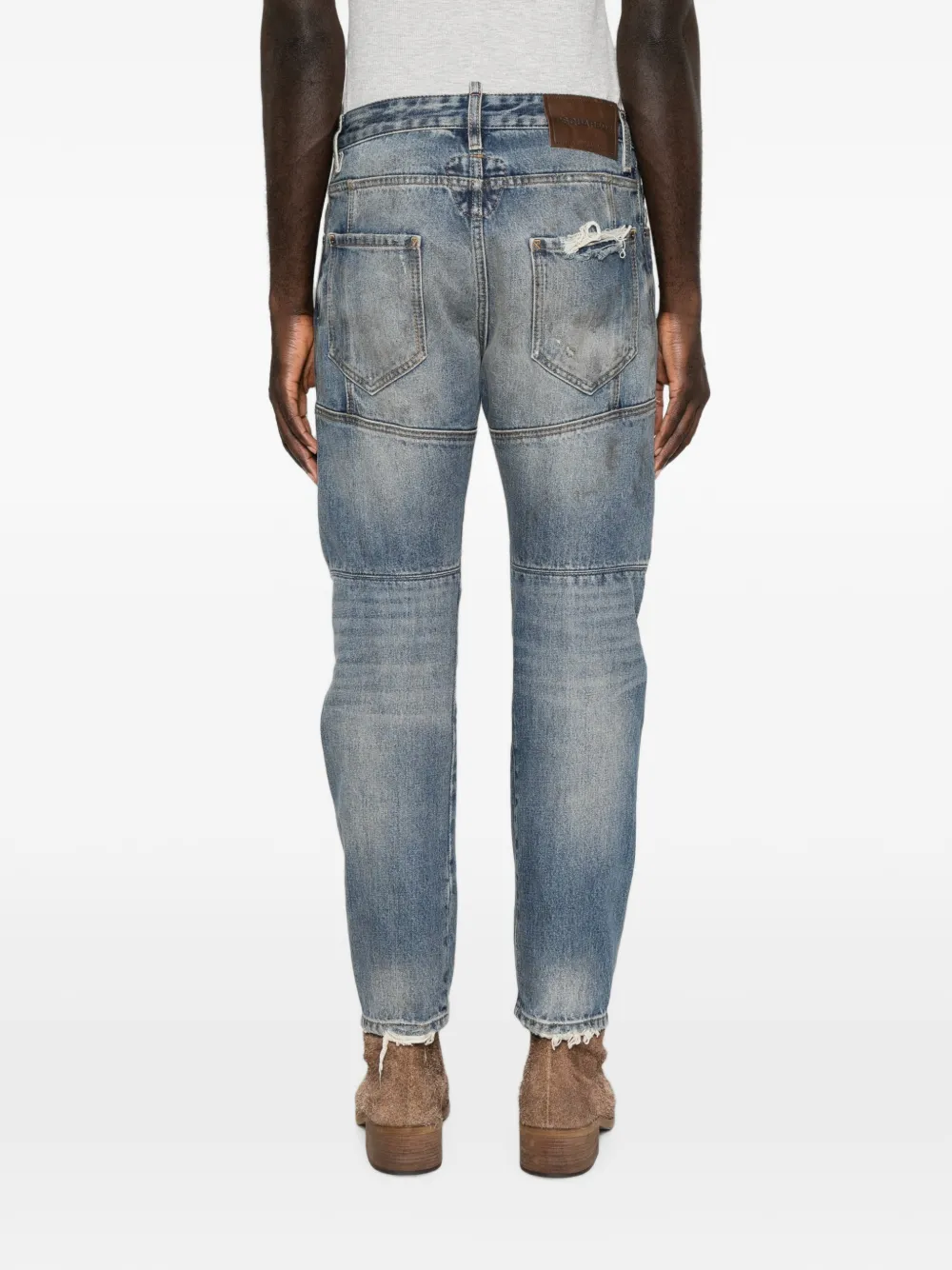 DSQUARED2 Jeans met gerafeld effect en vlakken Blauw