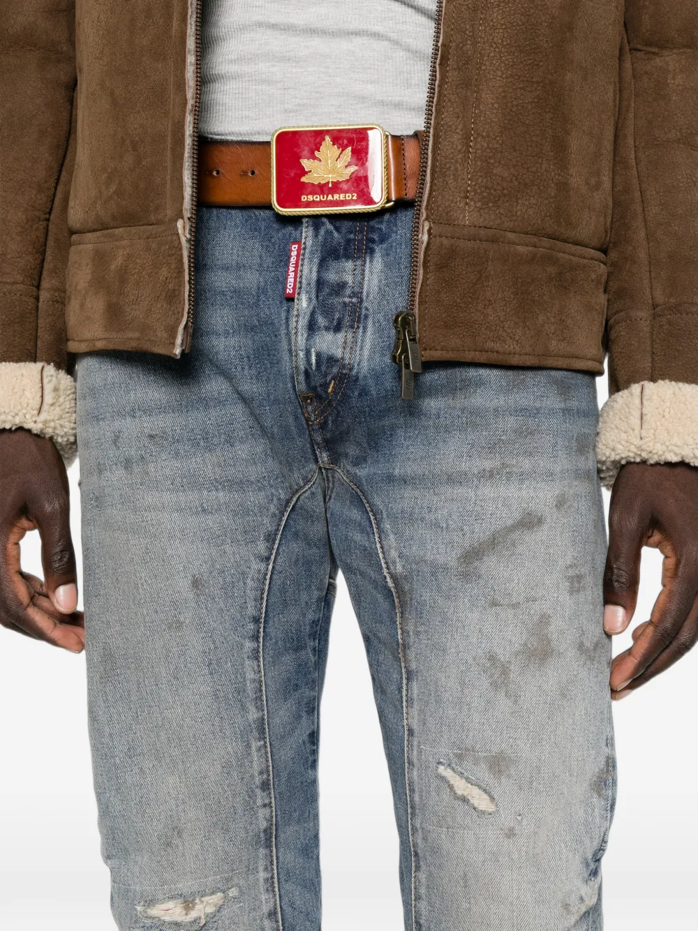 DSQUARED2 Jeans met gerafeld effect en vlakken Blauw