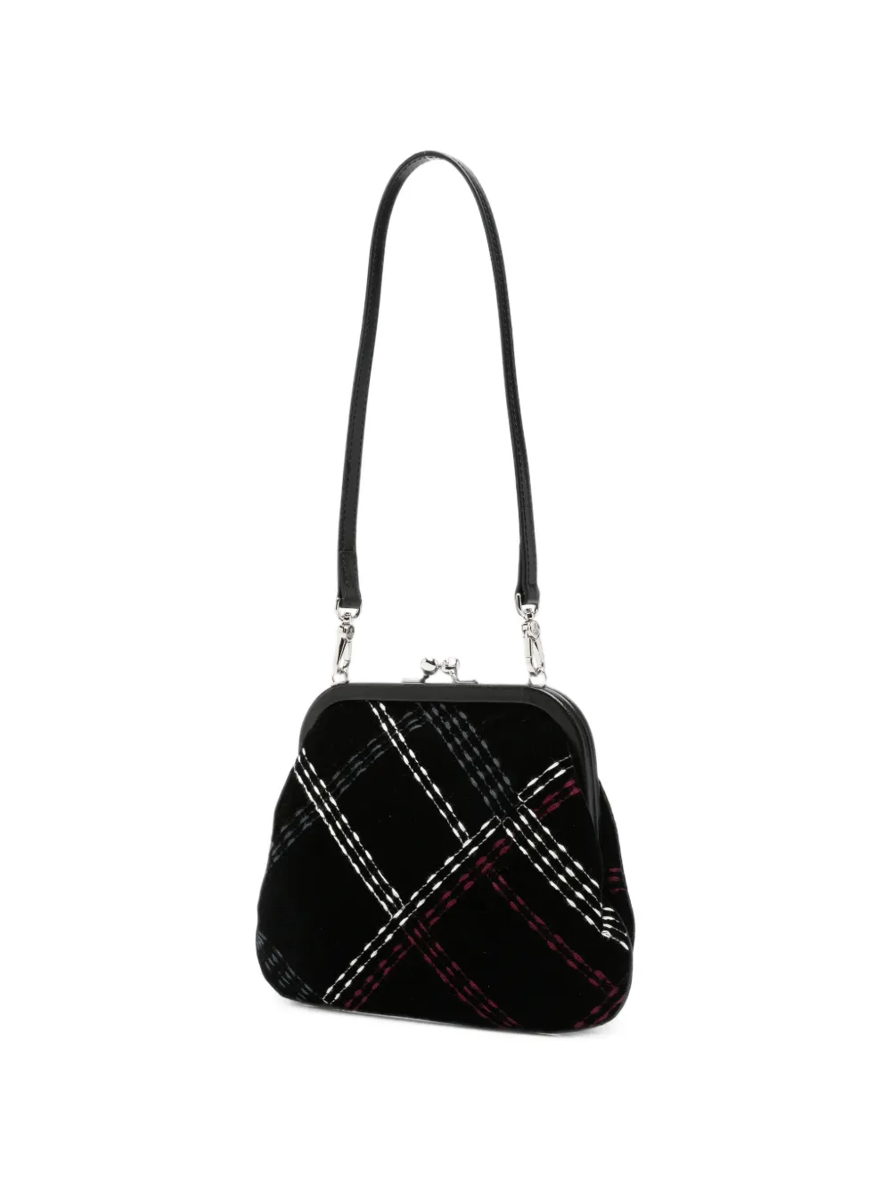 Vivienne Westwood Orb-plaque check-pattern clutch bag Zwart