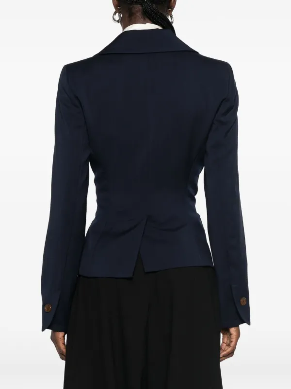 Vivienne Westwood Draped asymmetric-fastening Jacket | Blue | FARFETCH