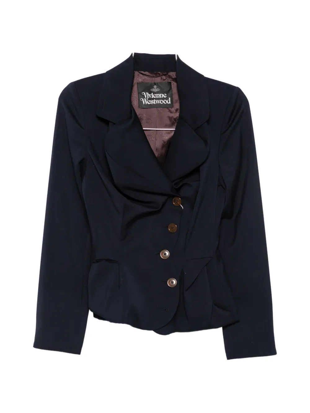 Vivienne Westwood draped asymmetric-fastening jacket - Blau