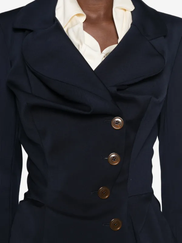 ジャケット・アウター 00s Vivienne Westwood drape coat jacket Vivienne Westwood Draped asymmetric-fastening Jacket | Blue | FARFETCH