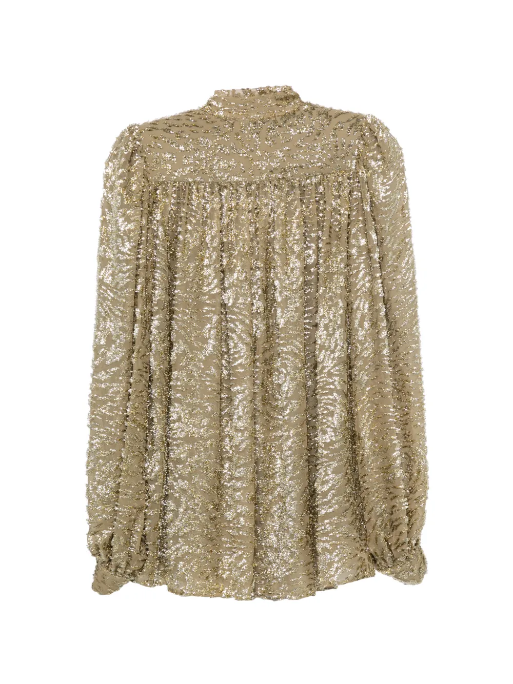 Elie Saab Blouse met metallic-effect en strik Groen