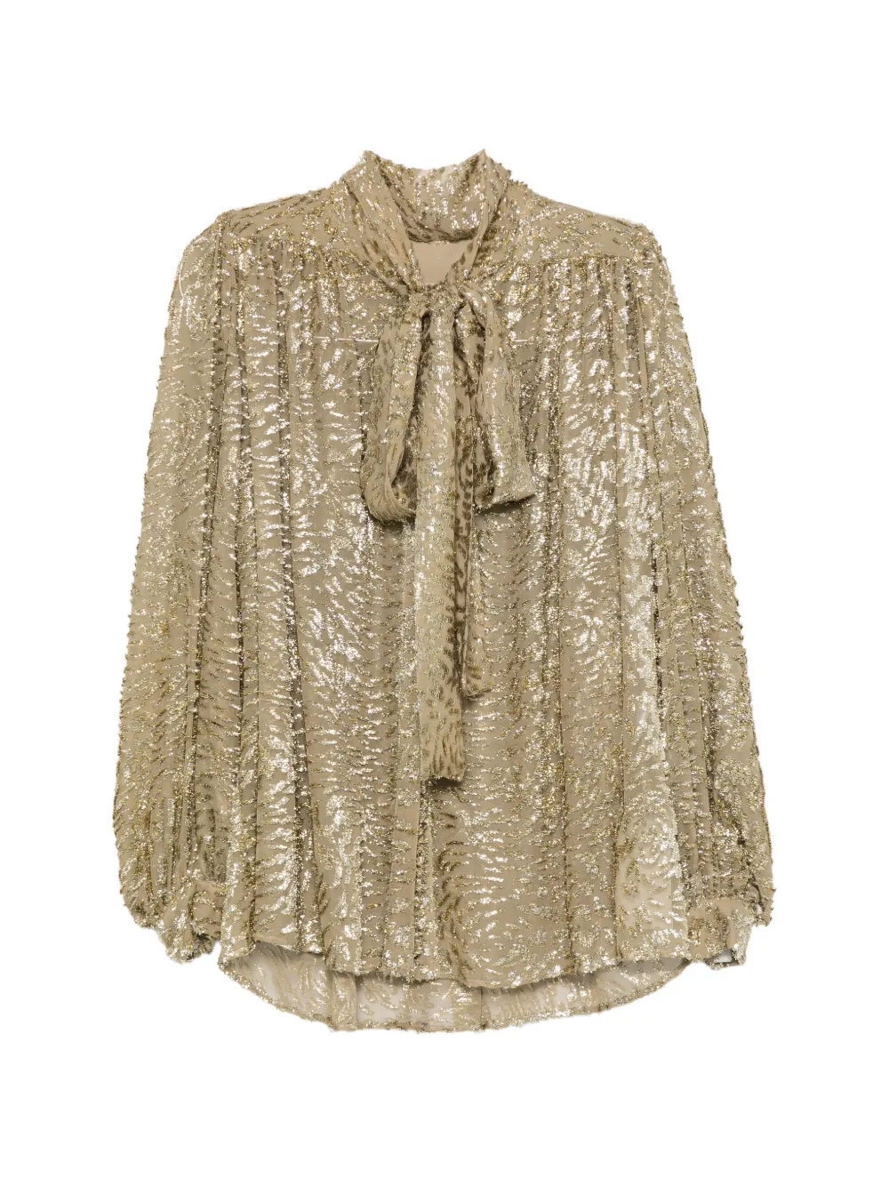 Elie Saab metallic-effect pussy-bow blouse · XS
