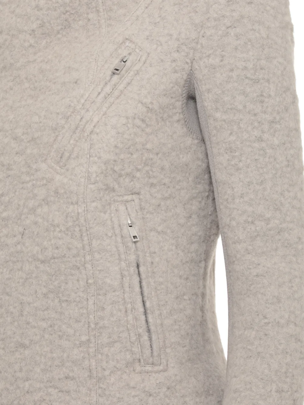 Rick Owens high-neck biker jacket Grijs