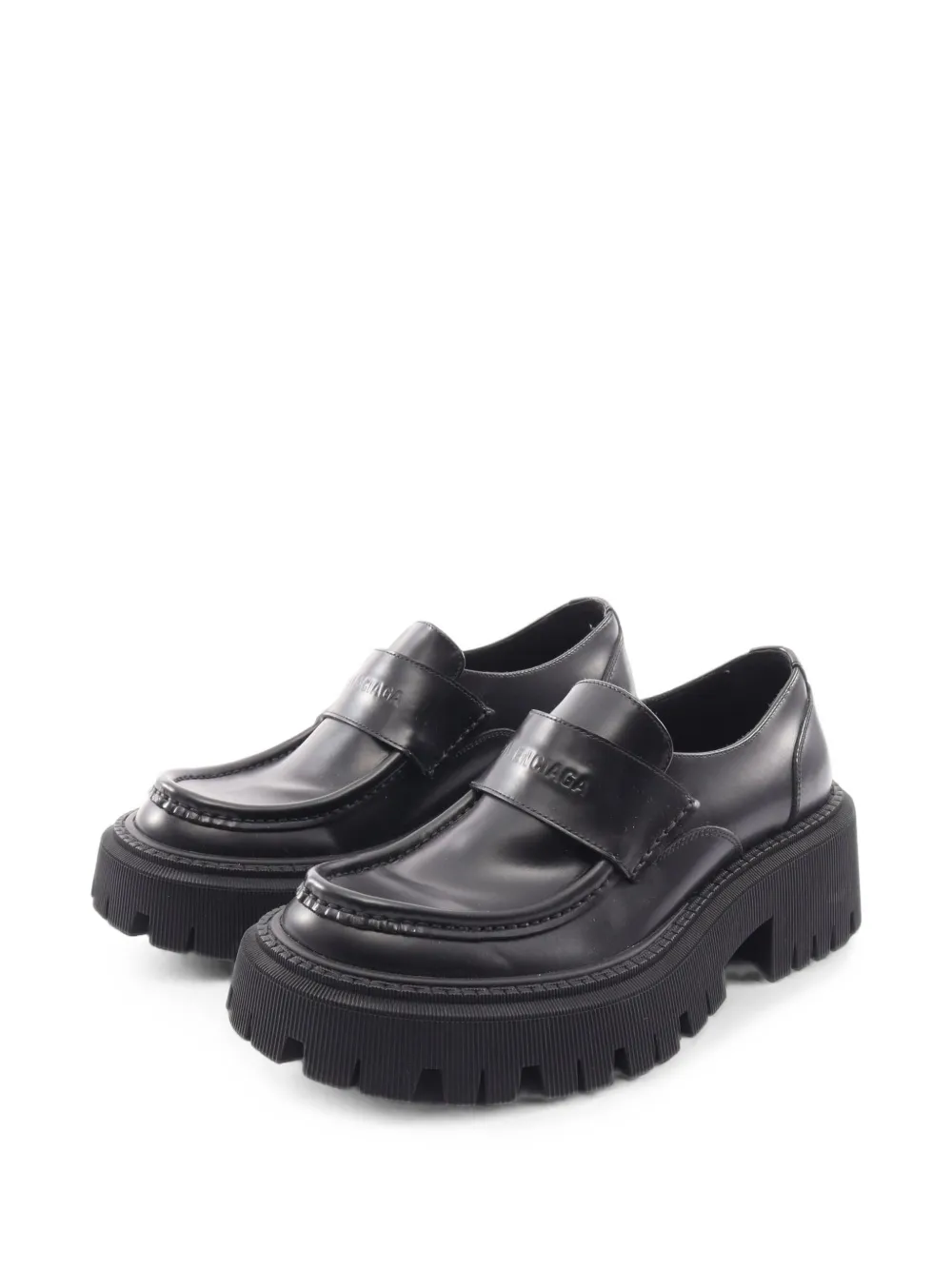 Balenciaga Pre-Owned 2010s Tractor leather loafers - Schwarz