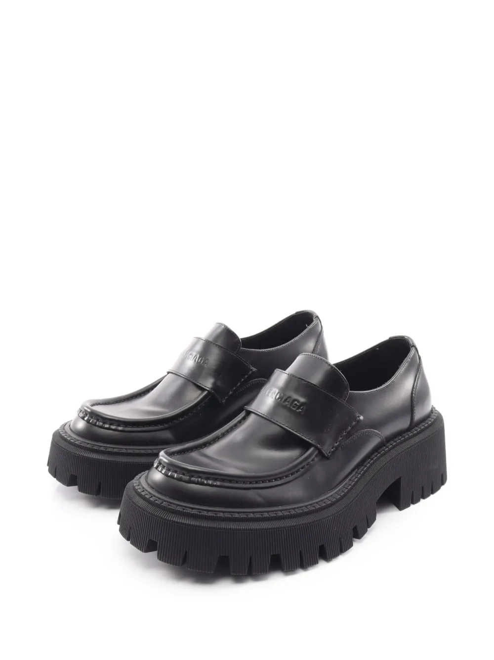 Balenciaga Pre-Owned 2010s Tractor leather loafers - Nero