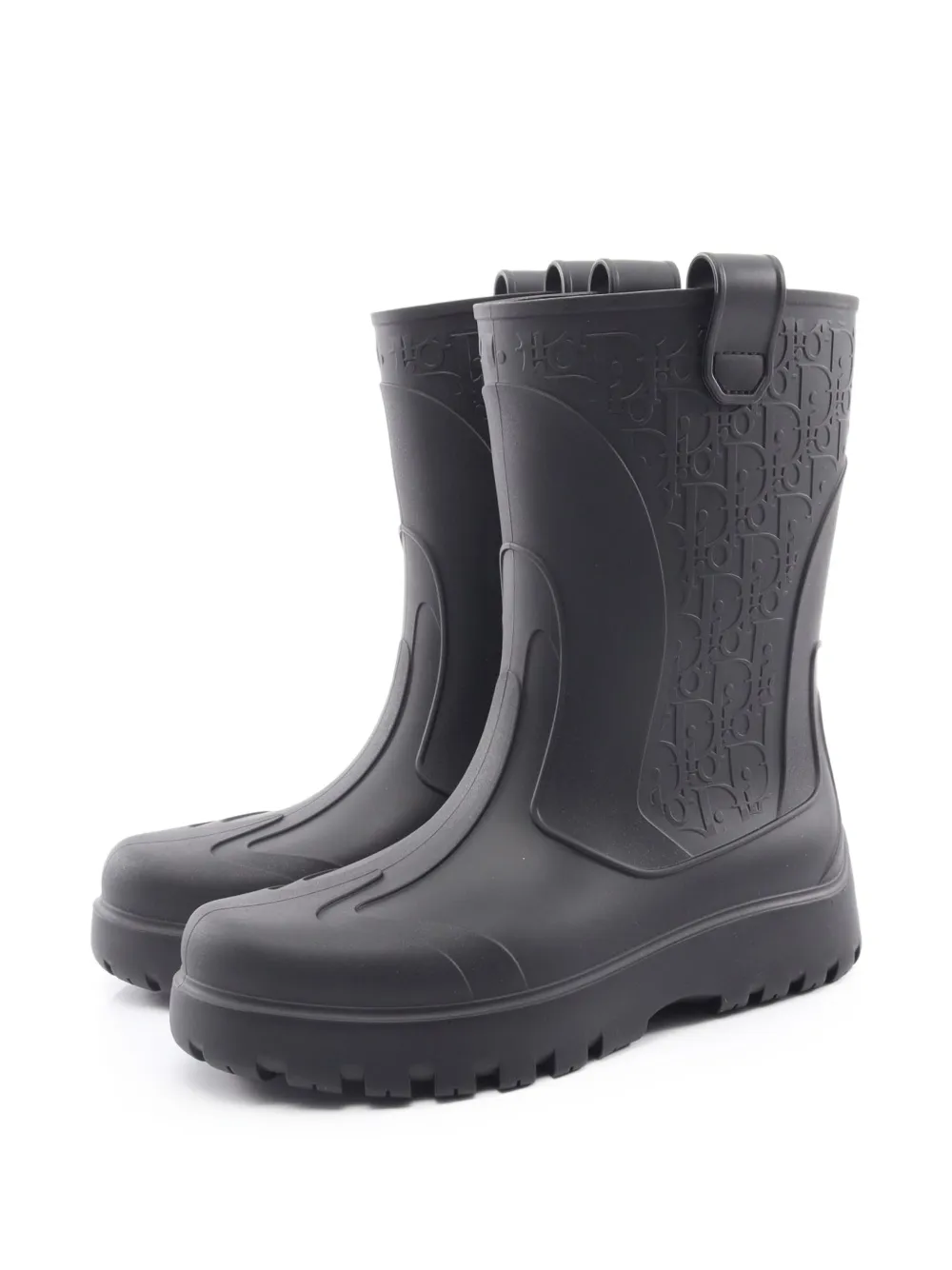 Christian Dior Pre-Owned bottines de pluie Dior Garden Oblique (années 2020) - Noir Christian Dior Pre-Owned bottines de pluie Dior Garden Oblique (années 2020) - Noir