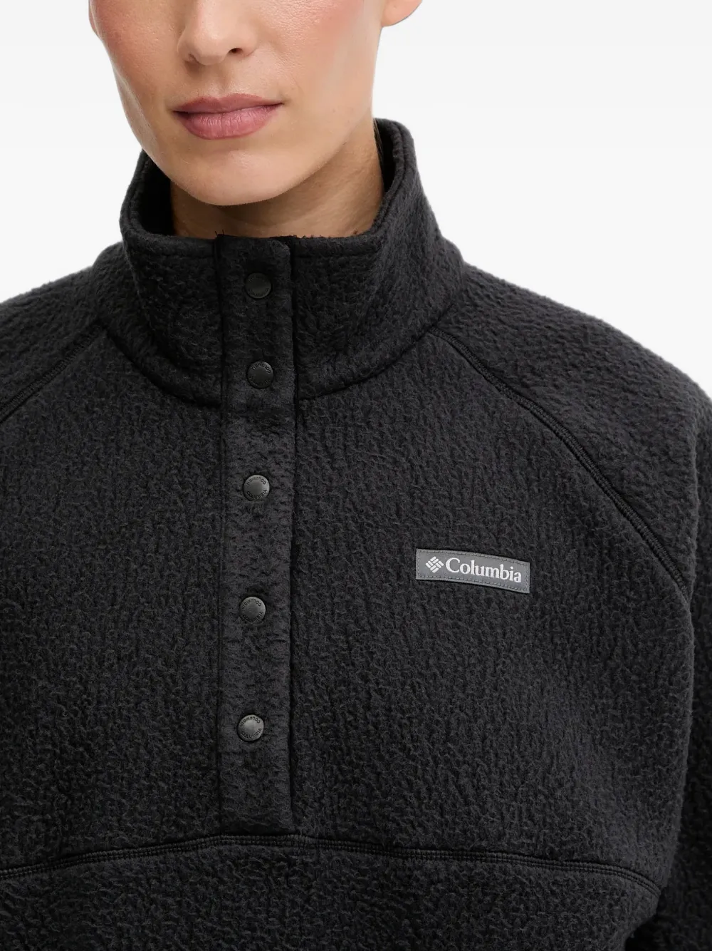 Columbia Jasper fleece sweater met drukknoop Zwart