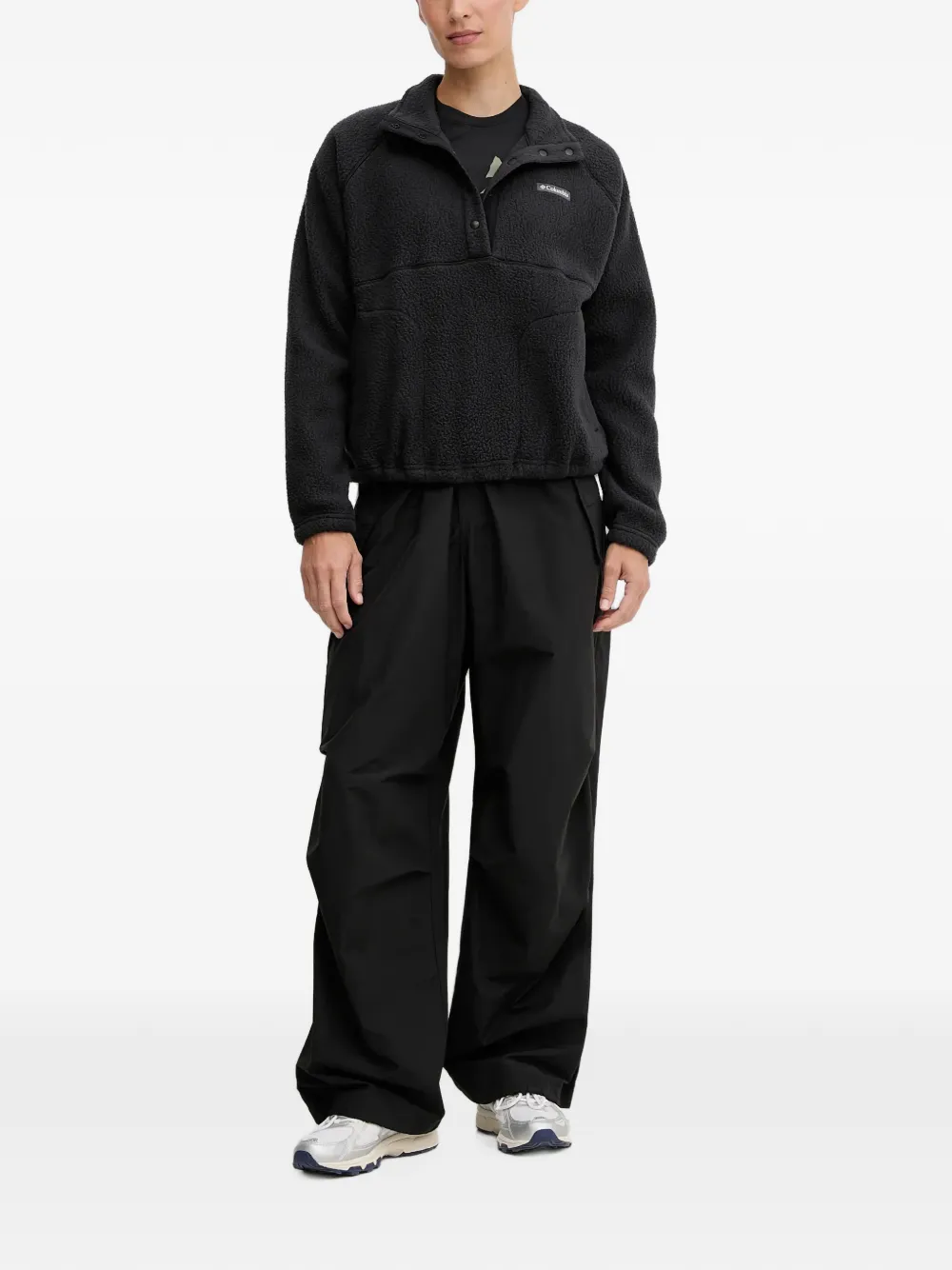 Columbia Jasper fleece sweater met drukknoop Zwart