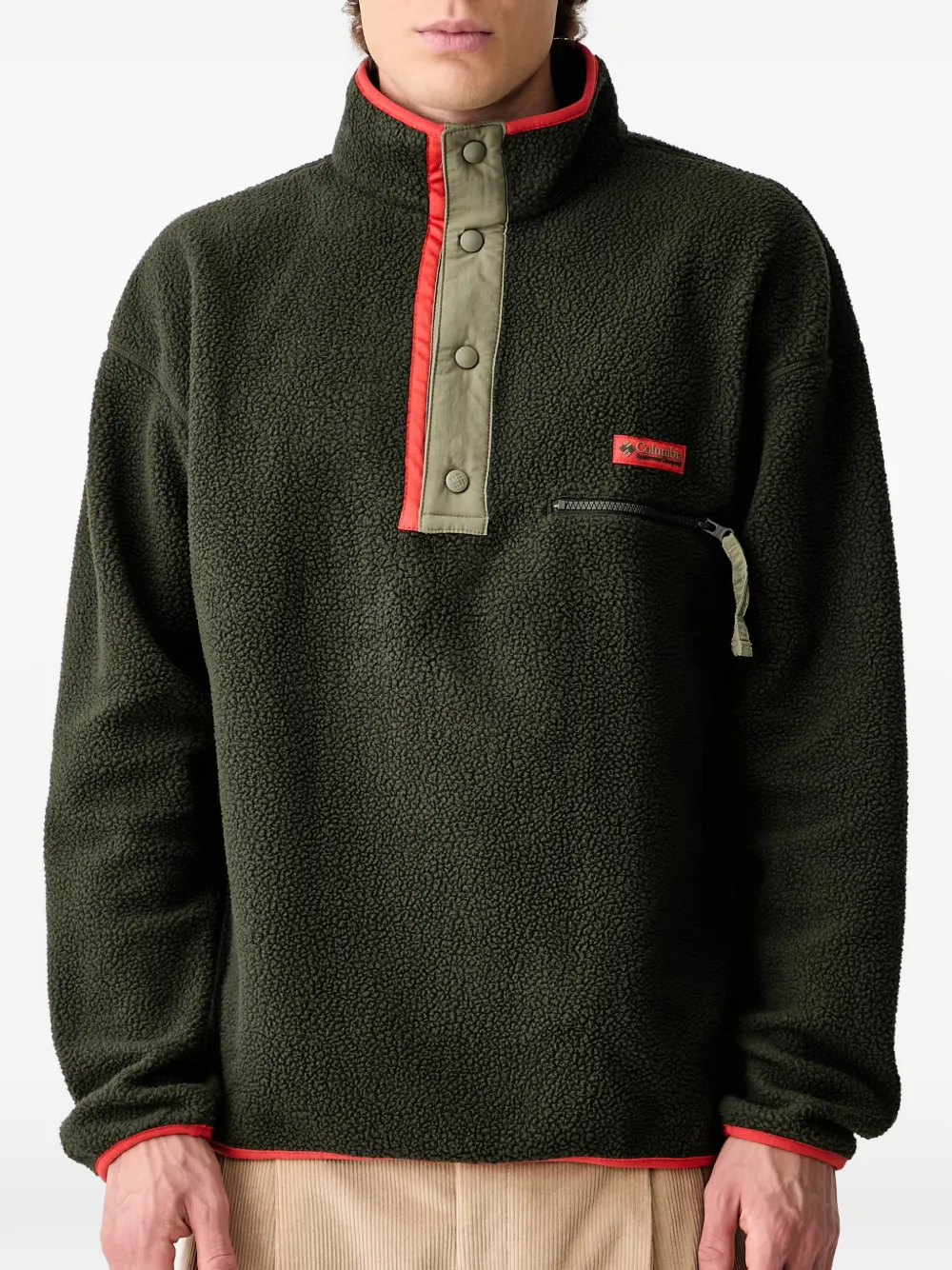 Columbia Helvetia II fleece trui met drukknoop Groen