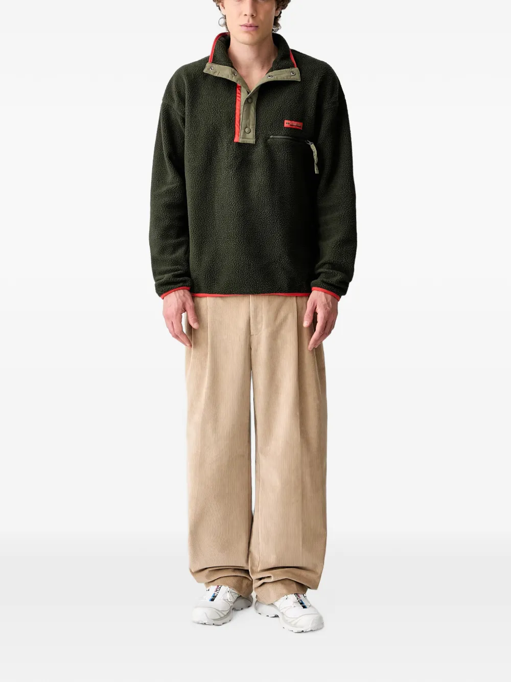 Columbia Helvetia II fleece trui met drukknoop Groen