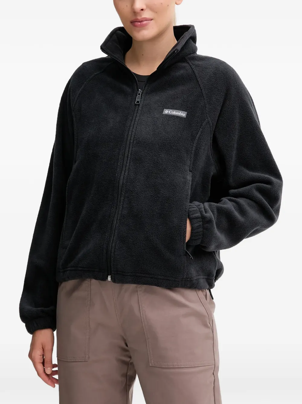 Columbia Benton Springs logo-patch zip-up jacket