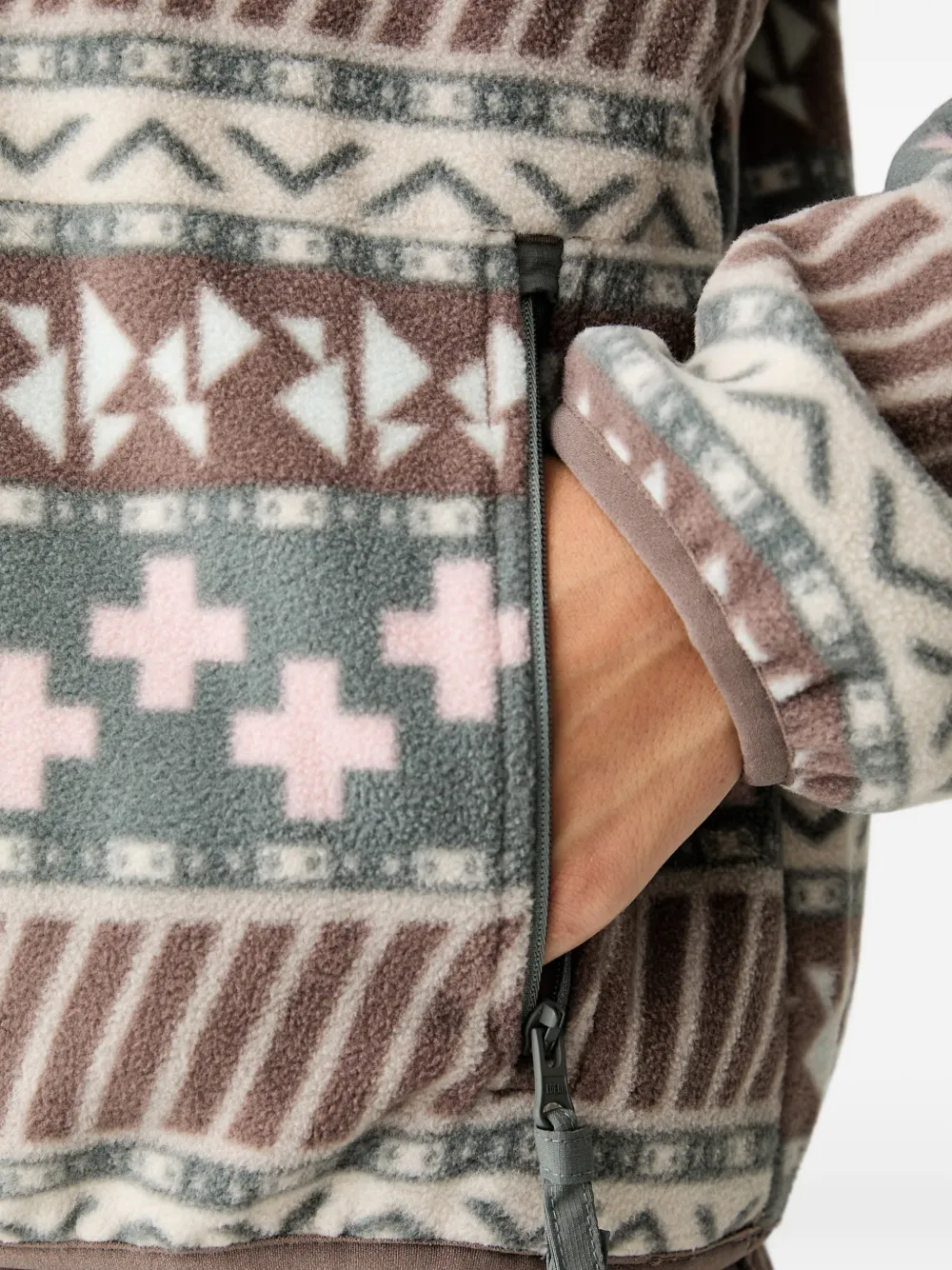Columbia Sequoia Grove™ II fleece met geometrische print en kwartrits Grijs
