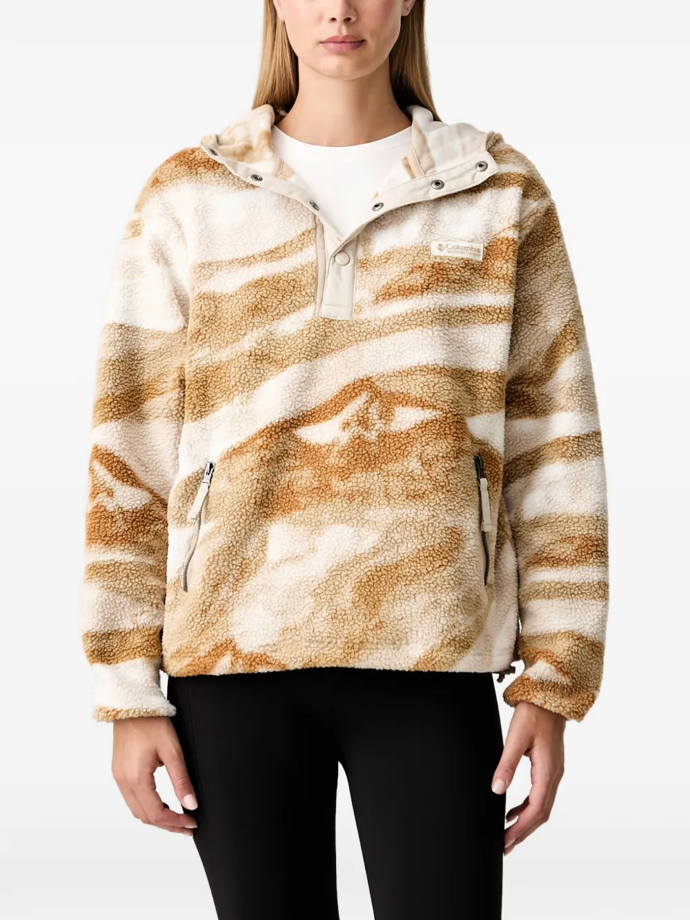 Columbia Helvetia mountain-print fleece hoodie - Toni neutri
