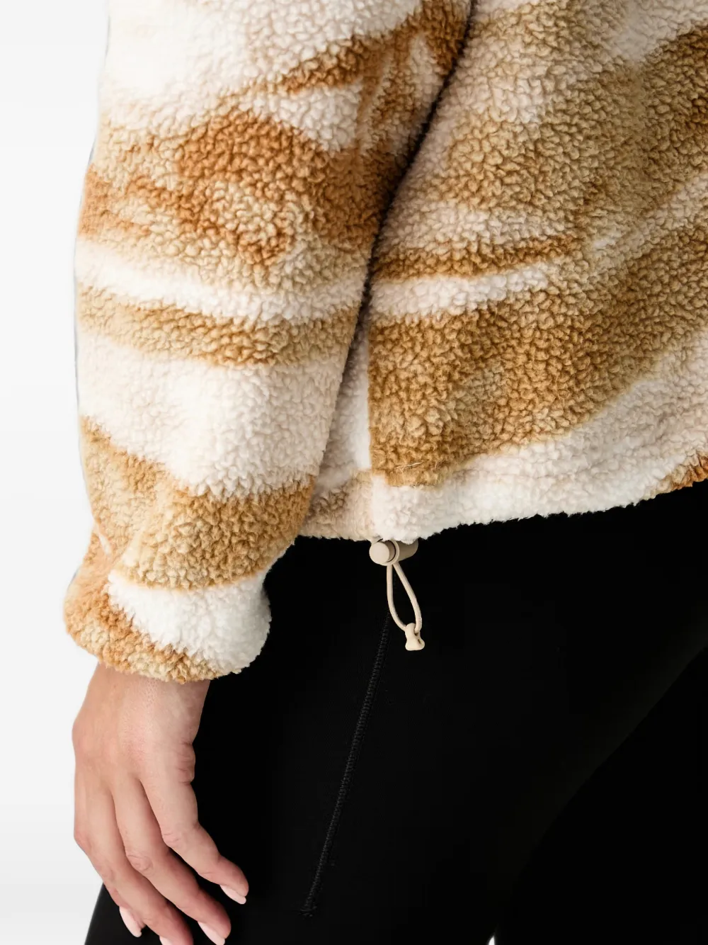 Columbia Helvetia fleece hoodie met bergprint Beige