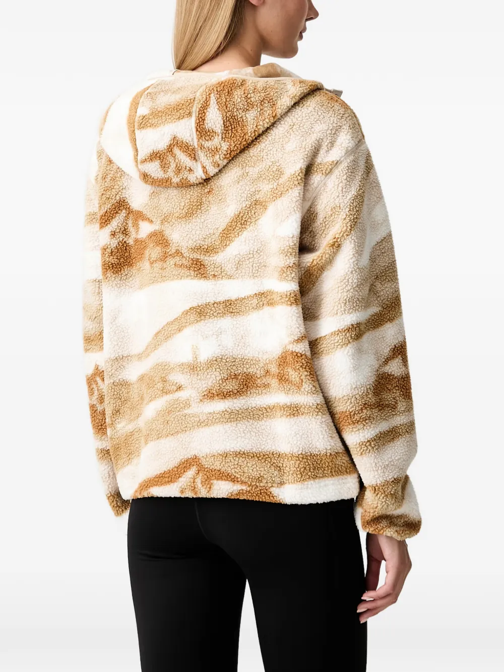 Columbia Helvetia fleece hoodie met bergprint Beige