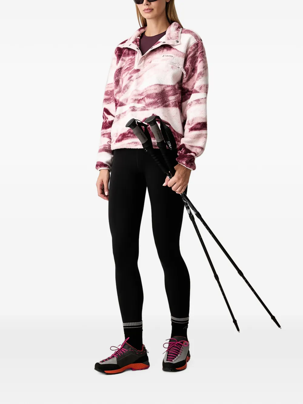 Columbia Helvetia II fleece trui met landschapsprint Wit