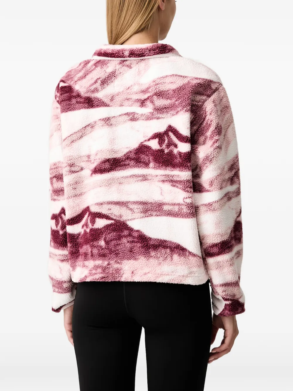Columbia Helvetia II fleece trui met landschapsprint Wit