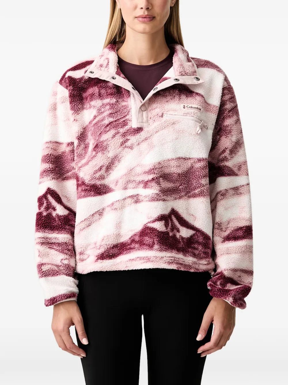 Columbia Helvetia Ii Landscape-print Fleece Sweater In Multi